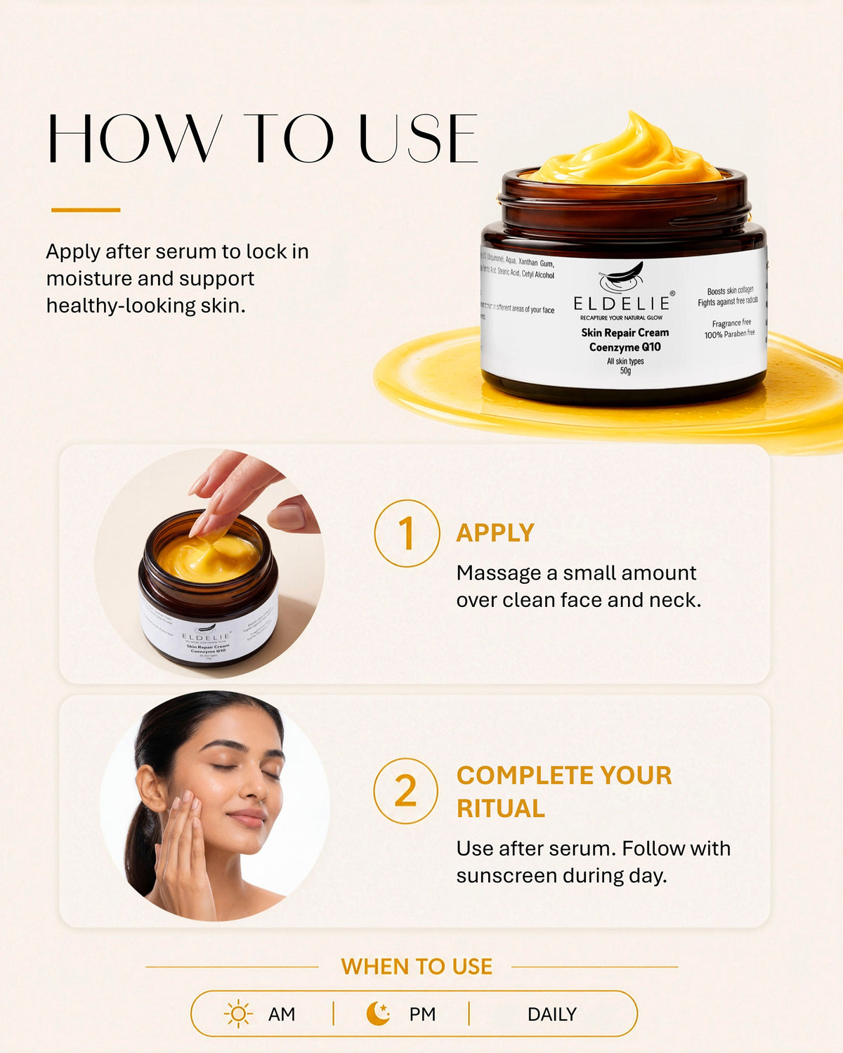 Eldelie Skin Repair Cream (Coenzyme Q10 + Vitamin E)