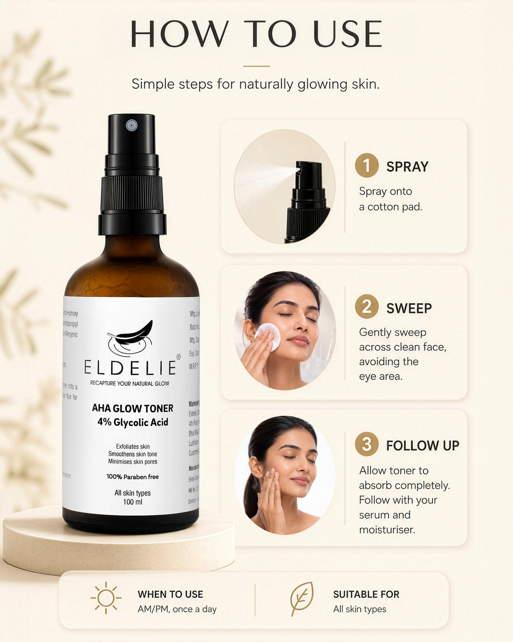 Eldelie 4% Glycolic Acid Clarifying Toner